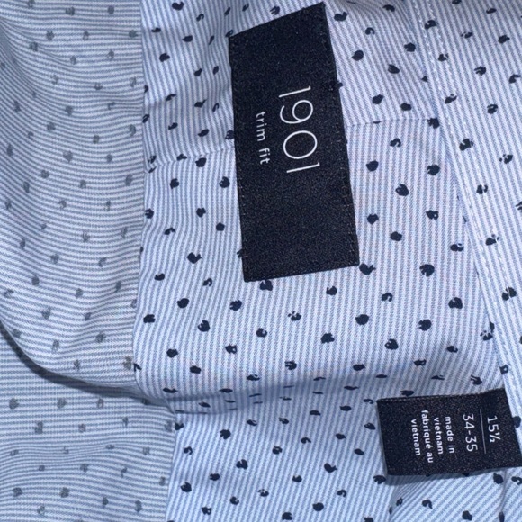 1901 Men 15 1/2  Long Sleeve Casual Button Down Trim Fit Shirt - Picture 5 of 10